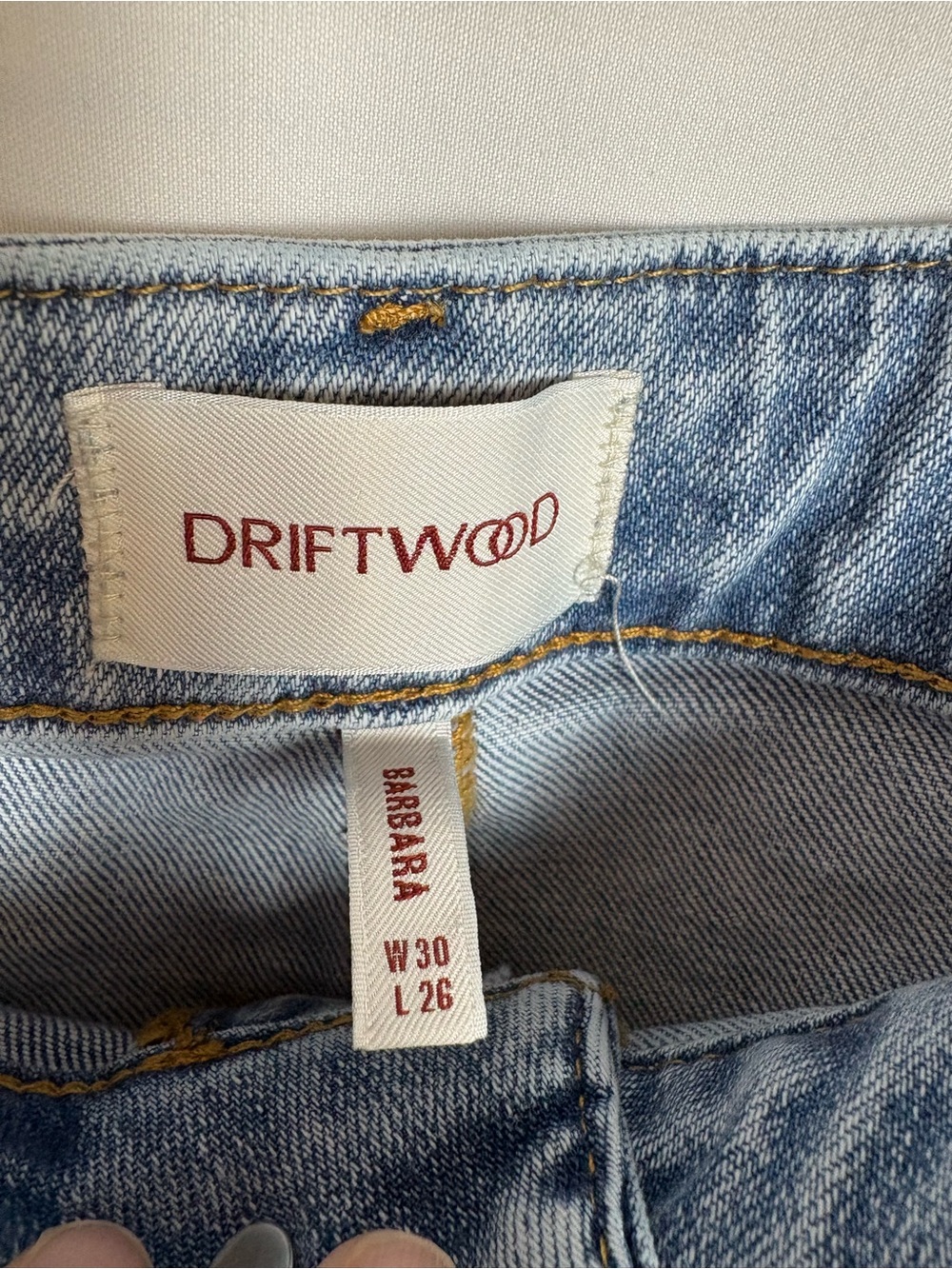 DRIFTWOOD Light Blue Wide Leg Jeans with Colorful Embroidered Motif - Picture 6 of 11